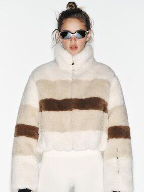 ZARA SHORT FLEECE HEIQ XREFLEX RECCO TECHNOLOGY SKI COLLECTION COAT Size XS NWT